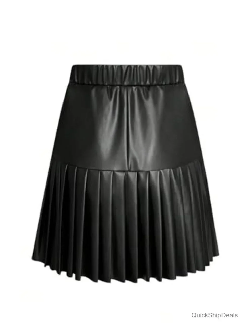 Floerns PU Leather High Waisted Pleated Mini Skirt for Night Out